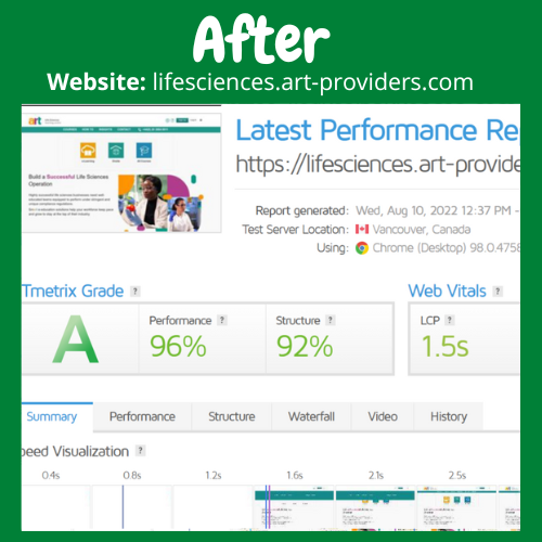 Lifesciences.art-providers.com - AFTER Speed Optimization
