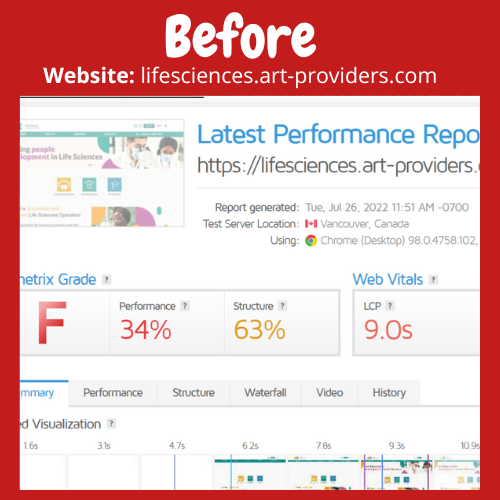 Lifesciences.art-providers.com - BEFORE Speed Optimization